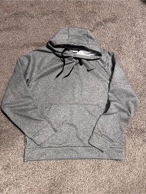 Nike Grey Pullover Hoodie with Black Swoosh